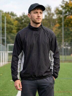 Adidas Pullover Wind Black and White Jacket